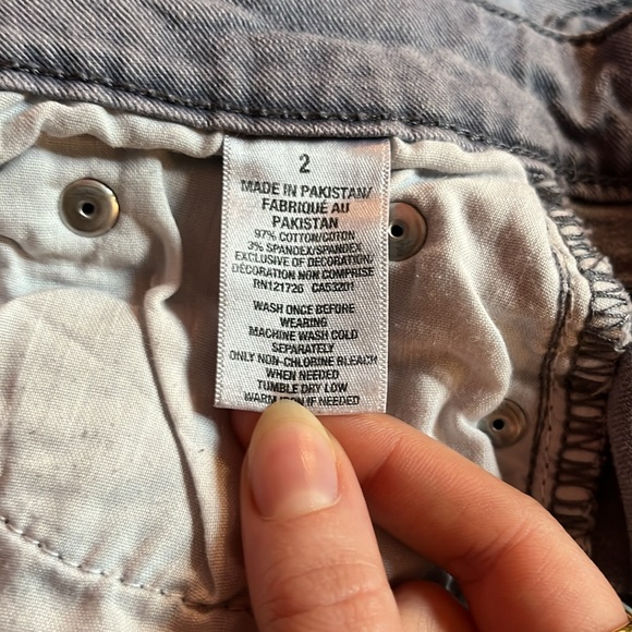 Aeropostale jean shorts, size 2, color is grey. - Picture 3 of 3